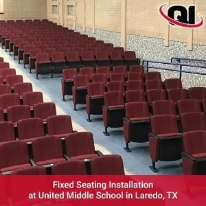Fixed Seating Installation at United Middle School in Laredo, TX