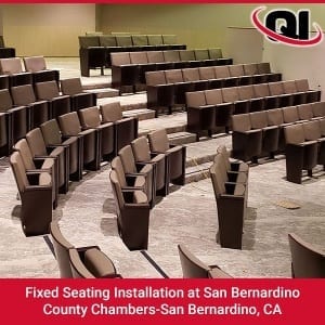 Fixed Seating Installation at San Bernardino County Chambers in San Bernardino, CA