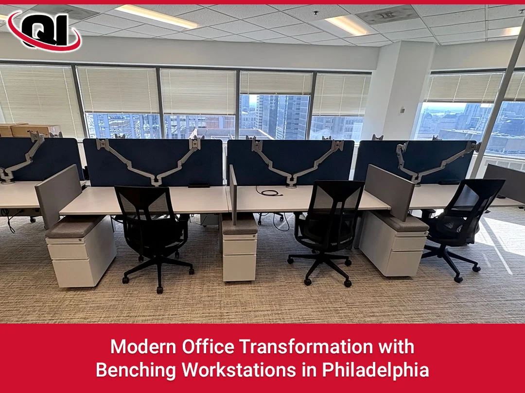 Modern Office Transformation with Benching Workstations in Philadelphia